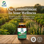 Organic Wellness Heart-Fit 90 Veg Capsules | Arjuna Bark, Moringa & Reetha | Heart, Circulation & BP