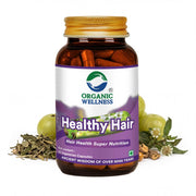 Organic Wellness Healthy Hair 90 Veg Capsules | Bhringraj, Amla & Brahmi | Hair Fall Control & Hair 