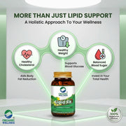 Organic Wellness Lipid-Fit 90 Veg Capsules | Arjuna, Hadjod, Amla & Ashwagandha | Healthy Cholestero