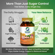 Organic Wellness Diabo-Fit 90 Veg Capsules | Ivy Gourd, Sadabahar & Bougainvillea | Healthy Blood Su