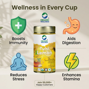 Organic Wellness Tulsi Lemon 100g Tin | Loose Leaf Tulsi & Lemon Herbal Tea | Caffeine Free, Immunit