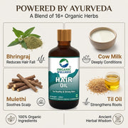 Organic Wellness Herbal Hair Oil 100ml | Strong Hair Formula for Hair Fall & Dandruff