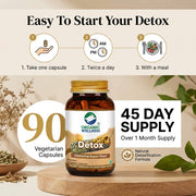 Organic Wellness Detox 90 Veg Capsules | Fenugreek, Ajwain & Black Cumin | Body Cleanse & Gut Detox
