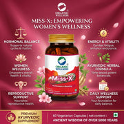 Organic Wellness Miss X 60 Veg Capsules | Shatavari, Lodhra, Saffron & Shwet Musli | Women's Vitalit