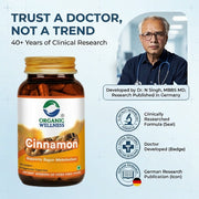 Organic Wellness Cinnamon 90 Veg Capsules | Organic Dalchini | Blood Sugar, Metabolism & Heart Suppo