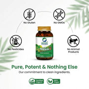Organic Wellness Neem 90 Veg Capsules | Organic Azadirachta Indica Leaf | Clear Skin & Natural Blood