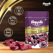 Happilo Premium International Omani Dates 250g | Khajur, Khajoor | Dry Fruits | Healthy Snacks | Dry Dates | No Preservatives