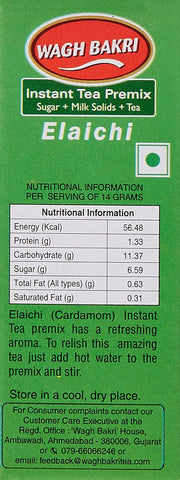 Wagh Bakri Elaichi Instant Chai Tea Premix Powder, 140 gm