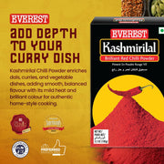 Everest Kashmirilal Brilliant Red Chilli Powder - 100gm | Kashmiri Lal Mirch with Mild Heat & Vibrant Deep Red Colour | Fine-Ground, Flavourful Red Chilli Powder for Everyday Indian Cooking
