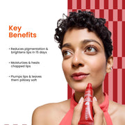 Foxtale SPF 30 Brightening Lip Balm for Dark Lips with Peptides & Vitamin C | Brightens Pigmented Lips | Hydrates Lips | SPF Lip Balm - Ruby Glaze 12gm