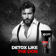 Beardo 3-in-1 Activated Charcoal Face Wash| Deep Cleanse, Exfoliate & Detoxify | All-in-One Face Wash for Oily Skin, Dirt & Pollution Removal | Oil Control Face wash for men 100ml