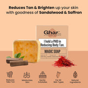 Ghar Soaps Sandalwood & Saffron Magic Soaps For Bath (100 Gms Pack Of 2)