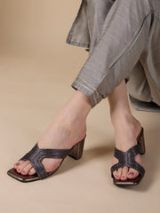Inc.5 pewter block heels view 1