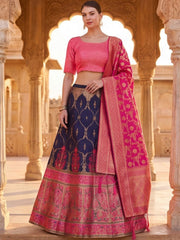 Anouk Rustic Zari Woven Semi-Stitched Lehenga with Dupatta view 2