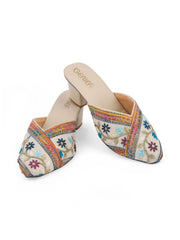 Gerief Embroidered Ethnic Block Heel Mules view 5