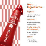 Foxtale SPF 30 Brightening Lip Balm for Dark Lips with Peptides & Vitamin C | Brightens Pigmented Lips | Hydrates Lips | SPF Lip Balm - Ruby Glaze 12gm