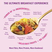 Bagrry’s Crunchy Fruit & Nut Muesli with 30% Real Fruits, Nuts & Seeds– 750G | 16 Real & Freeze Dried Fruits, Nuts, Seeds & Berries Muesli | No Candy | 38% High Fibre Oats, No Cornflakes | Fibre & Protein Rich Breakfast Cereal