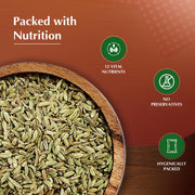 Amazon Brand - Vedaka Fennel Whole | 200 G | Saunf | No Added Colours or Preservatives