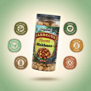 Oh So Organic Barbecue Flavored Makhana (Roasted Fox Nuts) – 87g | Healthy Crunchy Snack