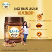 Nutralite Choco Spread Crunchy 275g| With Protein-Rich Quinoa | Premium Chocolate and Real Hazelnuts | Tasty and Healthy Chocolate Spread | For Tasty & Healthy Breakfast | Use as Dip or Spread