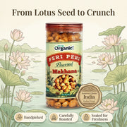Oh So Organic Peri Peri Makhana 87g | Olive Oil Roasted Fox Nuts | Spicy Flavoured Healthy Snack | Gluten Free Crunchy Makhana | Roasted Lotus Seeds Anytime Snack