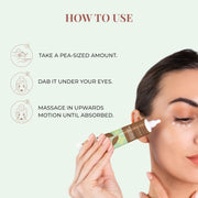 Just Herbs Nourishing Under Eye Gel Cream for Dark Circles, Eye Puffiness, Fine Lines & Wrinkles with Green Tea & Carrot Seed -For Men & Women 20 gm
