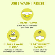 Pee Safe Reusable Sanitary Pads For Women | Anti-Bacterial | Superb Absorbency | Lasts Up To 60 Washes | 3 Regular+1 Overnight Pad | Skin Friendly | Comfortable & Easy TO Use | Pack of 4