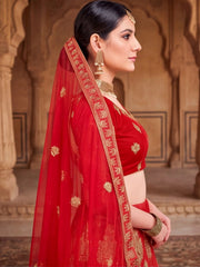 Anouk Rustic Embroidered Semi-Stitched Lehenga Choli with Net Dupatta view 5