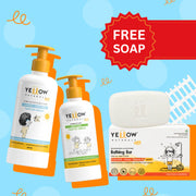 Yellow Hydrate Fun Body Lotion & Curly Hair Shampoo Combo For Kids - Toasted Vanilla
