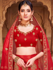 Anouk Rustic Embroidered Semi-Stitched Lehenga Choli with Net Dupatta view 7