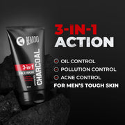 Beardo 3-in-1 Activated Charcoal Face Wash| Deep Cleanse, Exfoliate & Detoxify | All-in-One Face Wash for Oily Skin, Dirt & Pollution Removal | Oil Control Face wash for men 100ml
