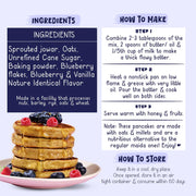Gladful Blueberry Millet Pancake Mix - High-Protein, Plant-Based Breakfast, No Maida, No Refined Sugar, Made with Jowar and Oats, Gluten-Free - 150 gm