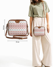 Teal by Chumbak Aztec sling bag view 4