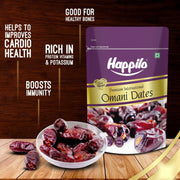 Happilo Premium International Omani Dates 250g | Khajur, Khajoor | Dry Fruits | Healthy Snacks | Dry Dates | No Preservatives