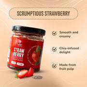 Supreem Super Foods Strawberry Spread with Chia Seeds – Vegan & Gluten-Free Fruity Jam for Bread, Toast, Pancakes, Sandwiches, Chapati, Oats & Smoothies – Healthy Snack for Kids & Adults