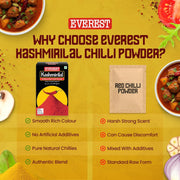 Everest Kashmirilal Brilliant Red Chilli Powder - 100gm | Kashmiri Lal Mirch with Mild Heat & Vibrant Deep Red Colour | Fine-Ground, Flavourful Red Chilli Powder for Everyday Indian Cooking