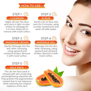 Herbaltree Papaya Facial Kit For Lighten Skin Tone, Hydration, Improve Skin Clarity with Papaya Extract & Anti Aging Effects for Glowing Fairer | Blemish Free Facial Kit (525 gm + 5 ml)