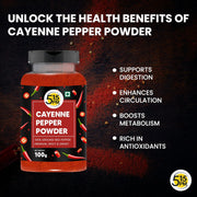 5:15 PM Cayenne Pepper Powder 100g | Cayenne Pepper Spicy & Smoky | Perfect for Cooking, Seasoning |100 gram