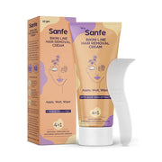 Sanfe Bikini Line Hair Removal Cream with Spatula for Sensitive Skin | With Vitamin E & Aloe Vera | 