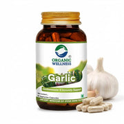 Organic Wellness Garlic 90 Veg Capsules | Organic Allium Sativum, Odour-Friendly | Cholesterol, BP &