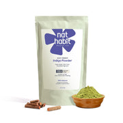 Nat Habit Organic Indigo Powder (HUFA Pigment) 85g | Natural Hair Colour for Black Hair | Post-Henna