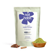 Nat Habit Organic Indigo Powder (HUFA Pigment) 85g | Natural Hair Colour for Black Hair | Post-Henna