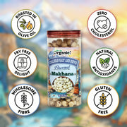Oh So Organic Himalayan Salt & Pepper Makhana 87g | Olive Oil Roasted Fox Nuts | Healthy Crunchy Snack | Gluten Free Roasted Makhana | Light & Tasty Anytime Snack