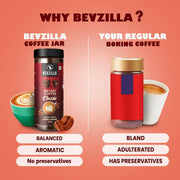 Bevzilla 200 Gram Classic Instant Coffee Powder Jar | Arabica Coffee | Best for Espresso, Latte & Cappucino | Hot & Cold Brews