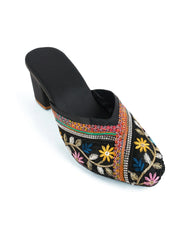 Gerief Embroidered Ethnic Block Heel Mules view 15