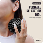 Boldfit Spike Massage Ball for Physiotherapy Spike Ball High Density Massage Roller for Pain Relief Full Body Acupressure Ball for Foot, Hand, Back Massage Lacrosse Ball Massage for Recovery, Plastic, Rubber - Black