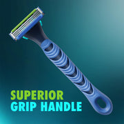 Gillette Guard 3in1 Shaving Razor Blade for men - 2 Cartridges + 1 Razor | Smooth Shave | Aqua gel Lubrastrip | 3 Platinum Coated Blades | Rubber Handle Grip | Flexi Head | good for Sensitive Skin