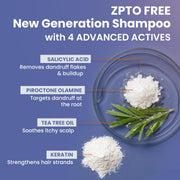 Sesa Anti Dandruff Shampoo - 300ml | ZPTO Free Formula | Piroctone Olamine, Tea Tree & Rosemary Oil | Upto 100% dandruff reduction | Prevents Itching & Irritation | Safe for Daily Use | Unisex