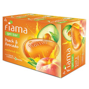 Fiama Gel Bar Peach & Avocado 375g (125g x 3) | Soft Moisturised Skin | Bathing Soap with Skin Condi
