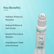 Fixderma Under Eye Cream Roll on with Peptides, Green Tea Extract & Vitamin E | Reduces Dark Circles, Puffiness, Wrinkles & Fine Lines | Triple Action | for Men & Women | 15g